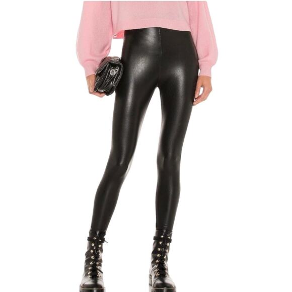Commando Black Perfect Control Faux Leather Leggings Medium - Picture 1 of 7